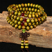 Multilayer 108 Wood Beads Lotus OM Bracelet Men Tibetan Buddhist Mala Buddha Charm Rosary Bracelet For Women Wooden Yoga Jewelry