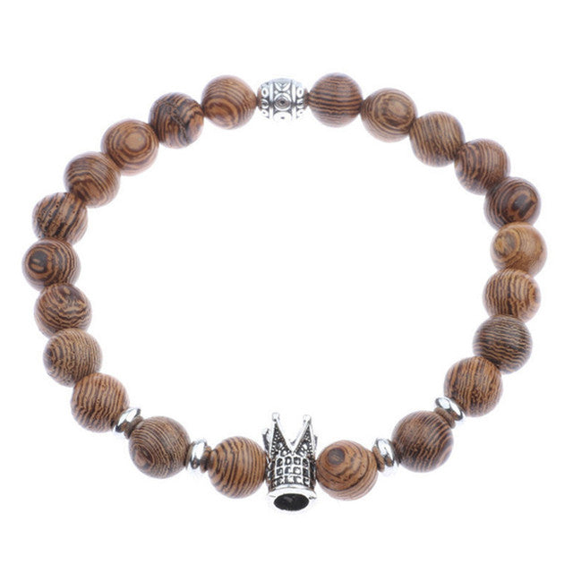 Multilayer 108 Wood Beads Lotus OM Bracelet Men Tibetan Buddhist Mala Buddha Charm Rosary Bracelet For Women Wooden Yoga Jewelry