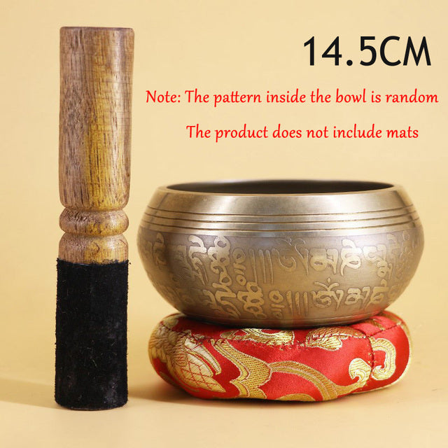 New Nepal Handmade Tibetan Singing Bowl Set Decorative-wall-dishes  Resonance Healing Meditation Yoga Bowl with Mallet