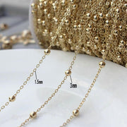 14K Gold Color Plated Brass Round Link Chains Necklace Chains High Quality Jewelry Accessories