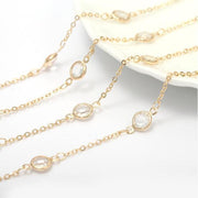 14K Gold Color Plated Brass Round Link Chains Necklace Chains High Quality Jewelry Accessories