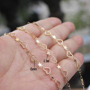 14K Gold Color Plated Brass Round Link Chains Necklace Chains High Quality Jewelry Accessories