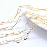 14K Gold Color Plated Brass Round Link Chains Necklace Chains High Quality Jewelry Accessories