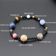 Universe Solar System Bracelet Women Natural Stone Eight Planets Bracelet Men Best Friends Gift