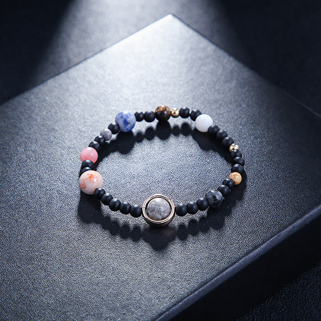 Universe Solar System Bracelet Women Natural Stone Eight Planets Bracelet Men Best Friends Gift