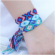 Fashion colorful bracelet cotton thread woven geometric hand rope Nepal ethnic style hand-woven friendship bracelet bohemian