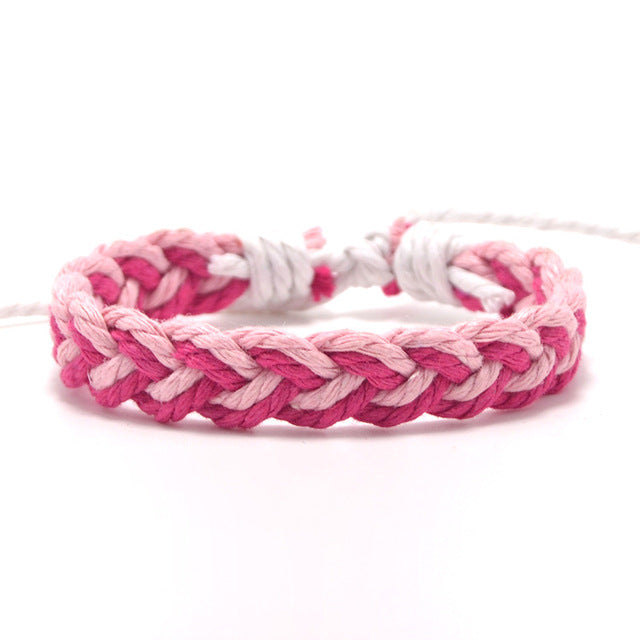 Fashion colorful bracelet cotton thread woven geometric hand rope Nepal ethnic style hand-woven friendship bracelet bohemian