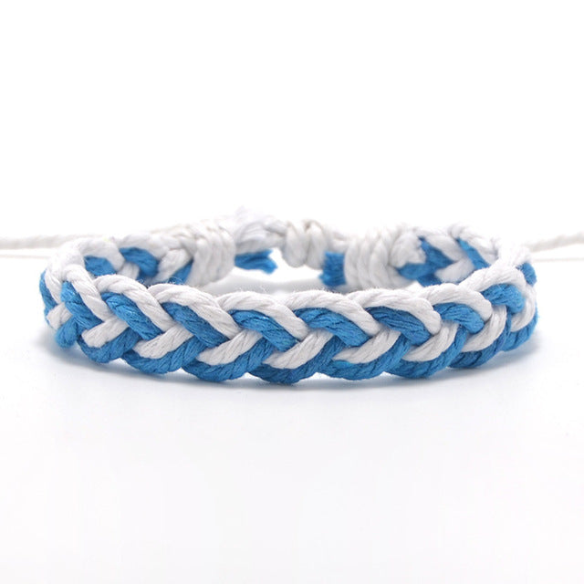 Fashion colorful bracelet cotton thread woven geometric hand rope Nepal ethnic style hand-woven friendship bracelet bohemian