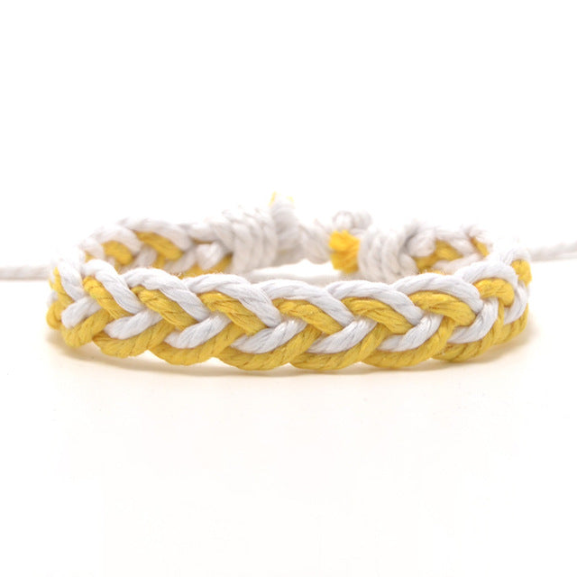 Fashion colorful bracelet cotton thread woven geometric hand rope Nepal ethnic style hand-woven friendship bracelet bohemian