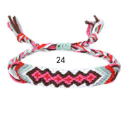 Fashion colorful bracelet cotton thread woven geometric hand rope Nepal ethnic style hand-woven friendship bracelet bohemian