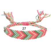 Fashion colorful bracelet cotton thread woven geometric hand rope Nepal ethnic style hand-woven friendship bracelet bohemian