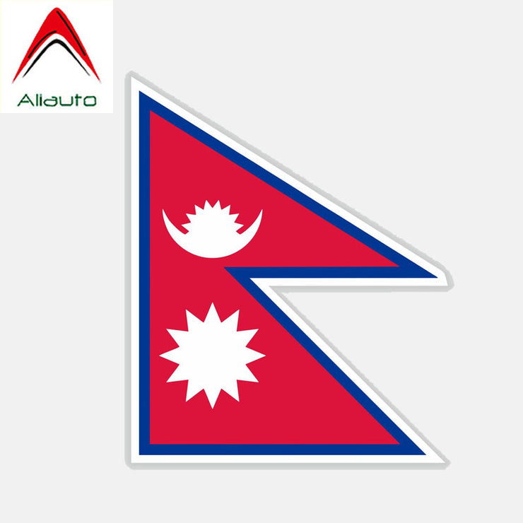 Aliauto Personality Funny Car Sticker Automobile Window Nepal Flag Body Bike Waterproof Sunscreen Anti-UV Decal,10cm*12cm