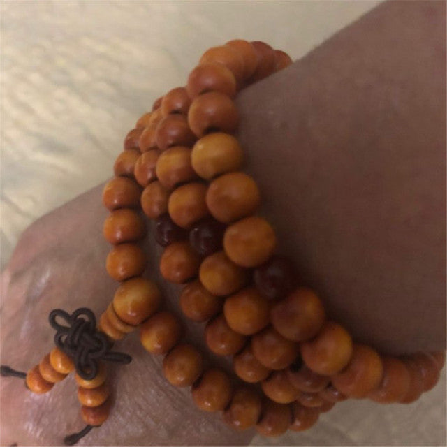 108 Wood Beads OM Lotus Multilayer Bracelet Tibetan Buddhist Mala Buddha Charm Rosary Bracelet Yoga Wooden For Women Men Jewelry