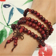 108 Wood Beads OM Lotus Multilayer Bracelet Tibetan Buddhist Mala Buddha Charm Rosary Bracelet Yoga Wooden For Women Men Jewelry