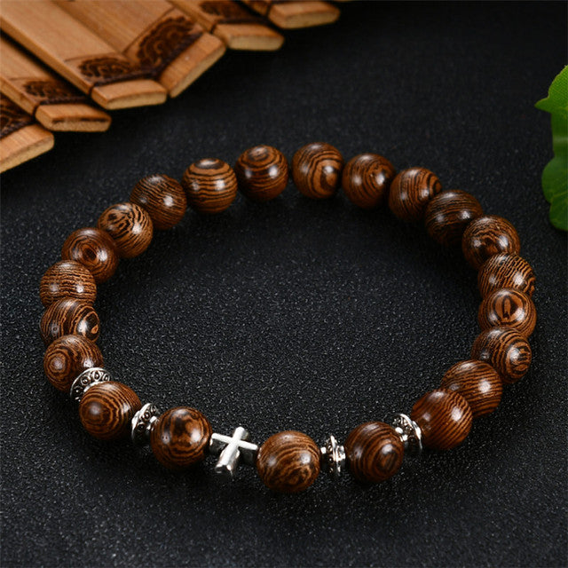 108 Wood Beads OM Lotus Multilayer Bracelet Tibetan Buddhist Mala Buddha Charm Rosary Bracelet Yoga Wooden For Women Men Jewelry